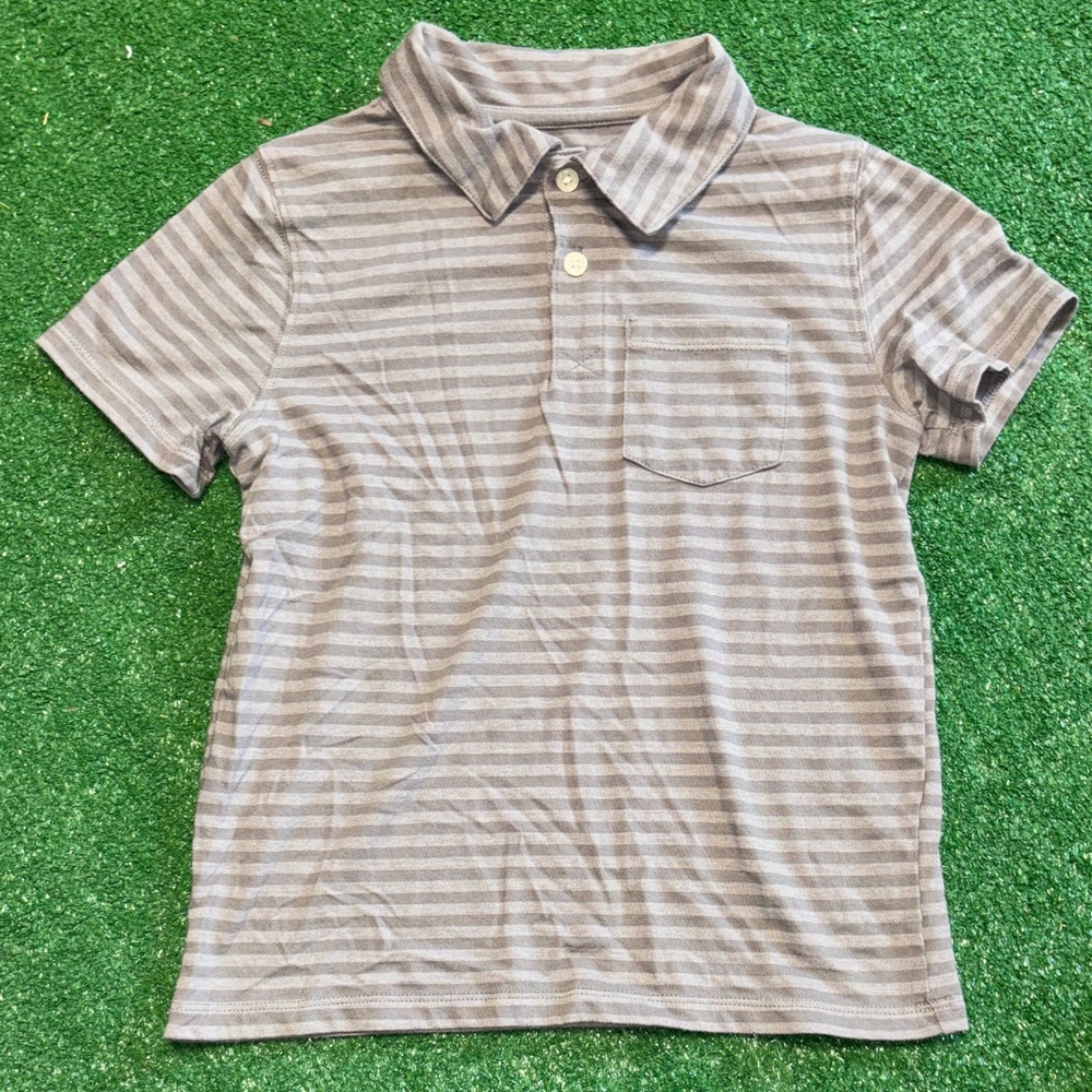 Cat & Jack Striped Gray Kids Polo Shirt